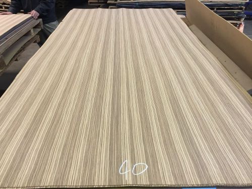 Wood Veneer Recon Zebrawood 38x96 1 Piece 10Mil Paper Backed &#034;EXOTIC&#034; 36A 40
