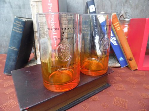 Peach Ciroc Bottles Upcycled Tumblers Groomsman Mancave Bar Wedding SET OF 2