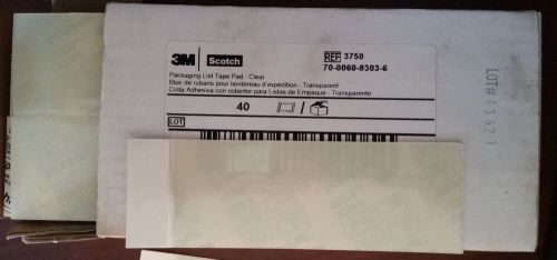 3m scotch packaging list tape pad-clear 2&#039;&#039;x 6&#039;&#039; (40) per case ref# 3750 for sale