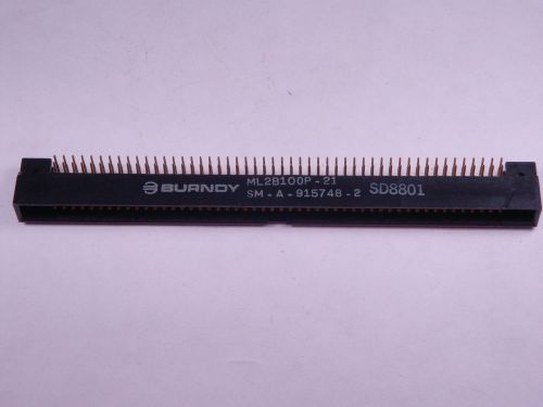 ML2B100P-21 Burndy 100 Pin 2 Row 90Deg Male Connector SM-A-915748-2 M-24519 NOS
