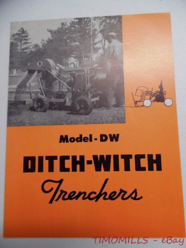 1955 Ditch Witch Model DW Trencher Catalog Brochure Charles Machine Work Vintage
