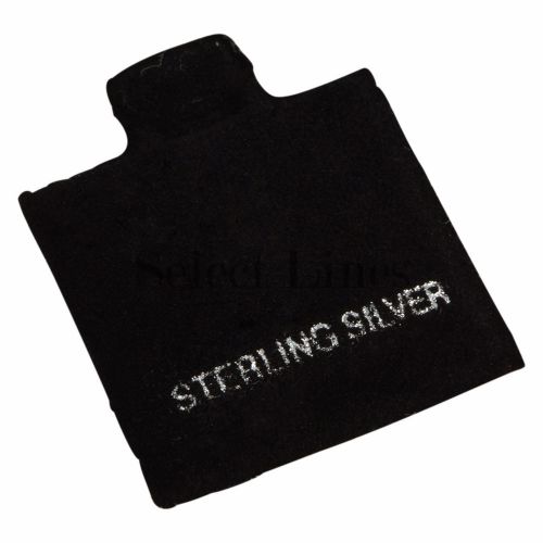 100 Black Velvet Silver Puff Earring Pad Cards 1x1&#034;