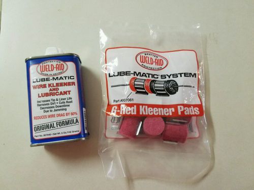 Weld-aid 6 red kleener pads &amp; wire kleener and lubricant for sale