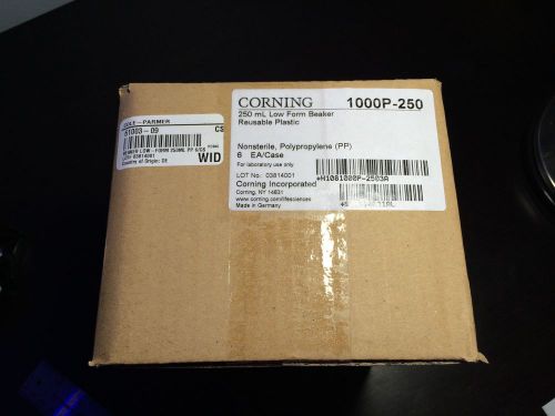 Unopened BOX of 6 -  Corning 250mL PP Beaker No.1000P-250 [CL439]