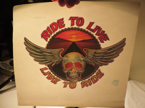 HARLEY DAVIDSON RIDE TO LIVE,LIVE TO RIDE IRON ON ROACH T SHIRT TRANSFER 4a