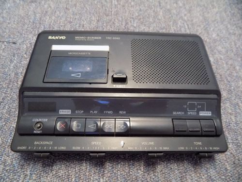 Sanyo Memo-Scriber Transcribing System TRC-6040 No Power Supply Tested Works