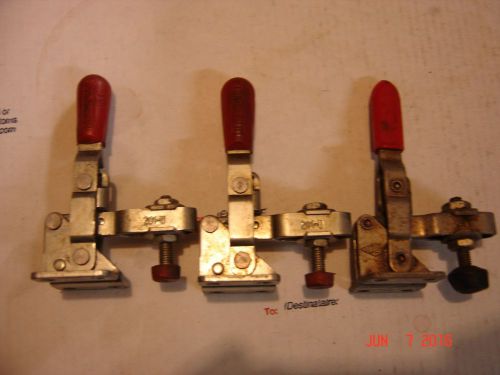 3 DESTACO 201 MANUAL HOLD DOWN TOGGLE CLAMPS, two 201-U &amp; one 201 used