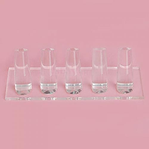 Retail clear acrylic 5-slot finger ring display jewelry stand rack organizer for sale