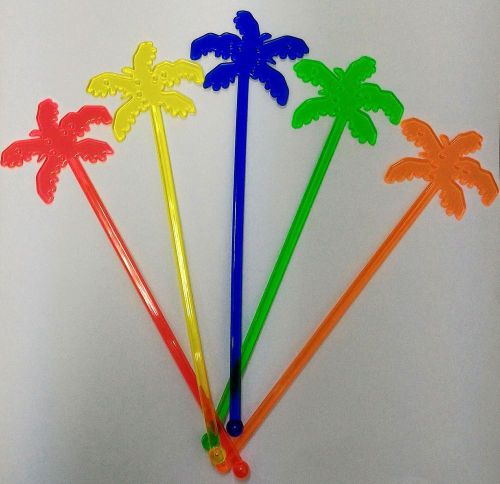 Decorative cocktail Plastic Stirrer Palm shape 20 pcs Mixed color Swizzle Stick