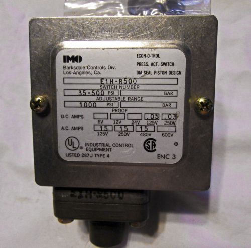 NEW ECON-O-TROL AIR PRESSURE PNEUMATIC VACUUM ACTIVATED LIMIT SWITCH EIH-R500