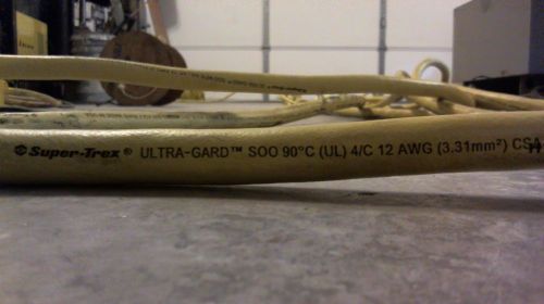 Super-Trex 87200 1&#039; Ultra-Gard 12/4 C5A Yellow Cable 90deg C Portable Cord