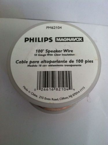 PHILIPS MAGNAVOX 100&#039; SPEAKER WIRE 18 GAUGE WITH CLEAR INSULATION  PM62104