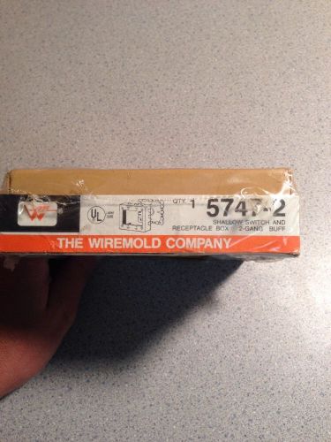 New nos wiremold shallow switch and receptacle box 2-gang buff 5747-2 for sale