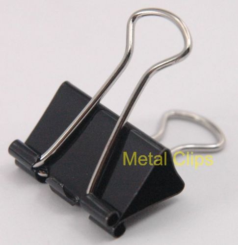 Metal Binder Clips 32mm 3.2cm 1-1/4&#034; Black 12 pcs Hold Holder paper 9543