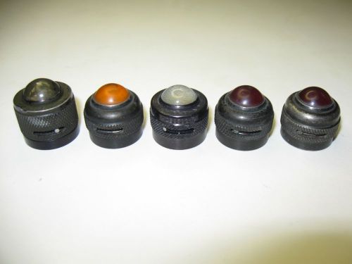 (5) vintage dialco mil-spec screw-on lens caps with mechanical dimmers for sale