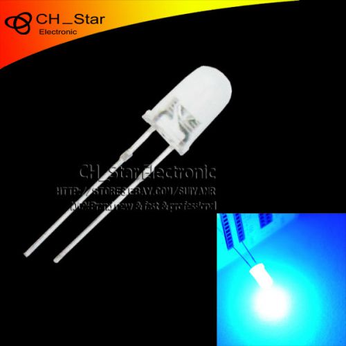 100pcs led 5mm diffused white-blue round top f5 dip light emitting diodes led for sale