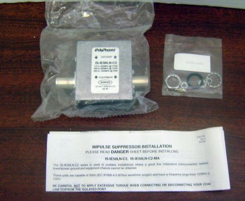 New Still In Box! PolyPhaser IS-IE50LN-C2 Lightning Arrester For Antenna