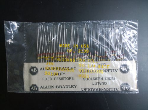 50pc NOS Allen-Bradley 2.2m ohm 5% 1/4 Watt Carbon Comp Resistors