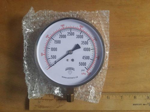 Winters pressure gauge # 295 4 1/2&#034; 1/4 npt 0-5000 psi/kpa brand new and unused for sale