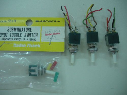 Sub Mini Toggle Switch DPDT 3A @ 125VAC  Lot of 4 (3 used)