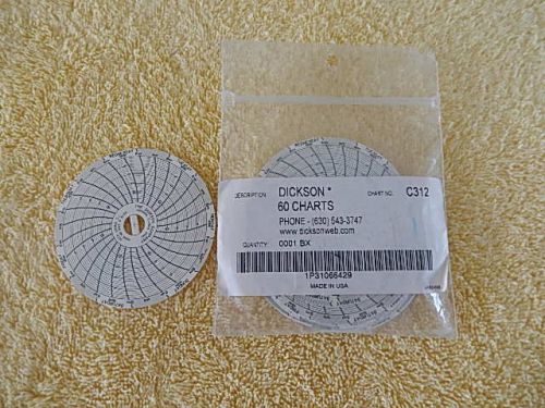 Dickson c-312 replacement charts for dickson recorders, 60 charts per box for sale