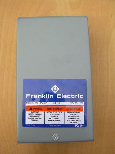 pump motor control box- FRANKLIN MOD# 2801054915