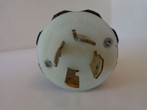 Leviton twist-lock 2411 4-prong 3-pole 4-wire 20 amp 125v l14-20 male plug grdg for sale