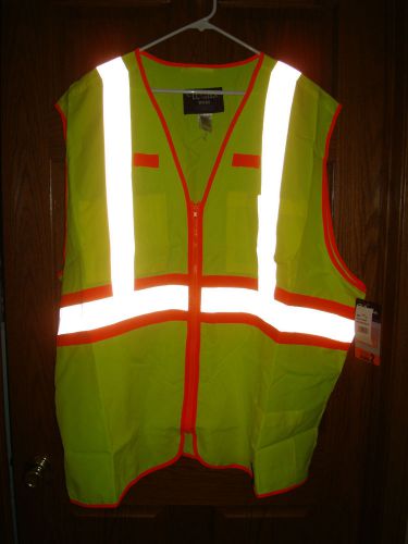 Walls work wear ansi class 2 hi-vis yellow safety vest - new  mens 4x xxxl for sale