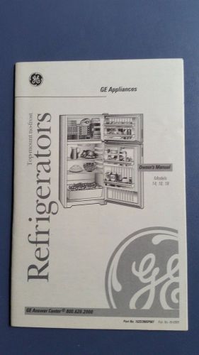 GE Top Mount No Frost Refrigerators Owner&#039;s Manual models 14, 16, 18