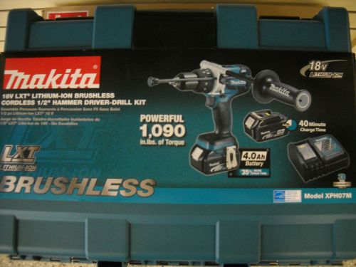 Makita XPH07M 18V 1/2&#034; Cordless Hammer Driver Drill Kit LXT 4.0 Ah Li-Ion NEW
