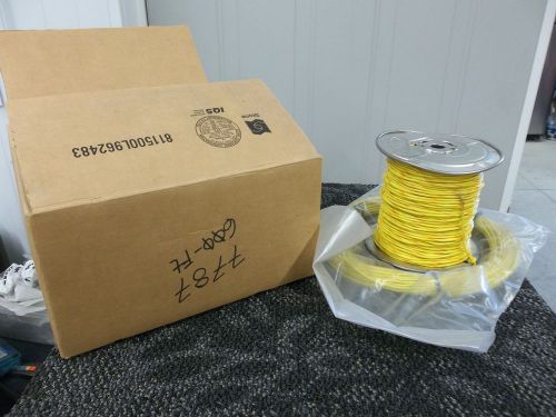 Spool wire cable 24 awg 2 wire and ground yellow 600&#039; electrical electric new for sale