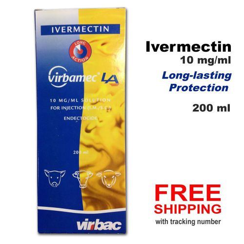 VIRBAMEC LA 200 ml by Virbac Ivermectin 10% Long Action for Pigs Cattle Sheep
