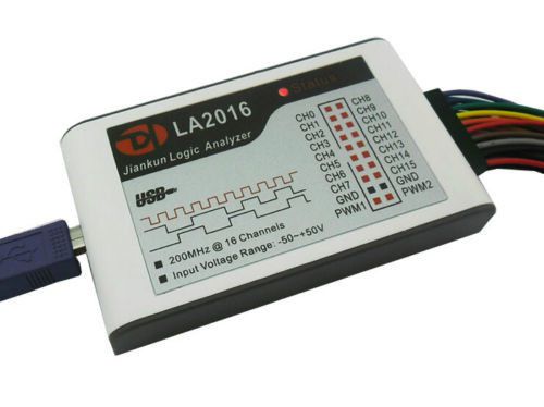 New LA2016 USB Logic Analyzer 16CH 200MHz UART I2C SPI CAM DMX512  for ARM FPGA