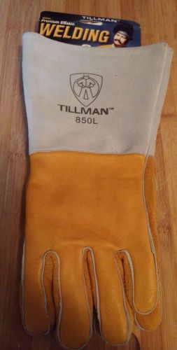 Tillman Large Gold 14&#034; Top Grain Elk Cotton/Foam Lined Welders Gloves With Strai
