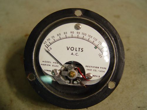 Estate Vintage Marion  AC Volt Round Panel Meter Rectifier Type Model Hs2