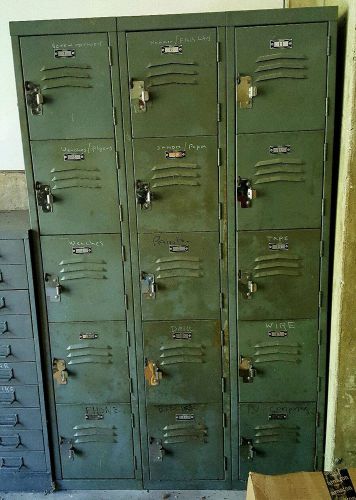 Old school 5 tier metal gym lockers for sale