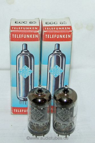 2 tubes telefunken &lt;&gt;   ecc83 12ax7  smooth plates matched pair (507030) for sale