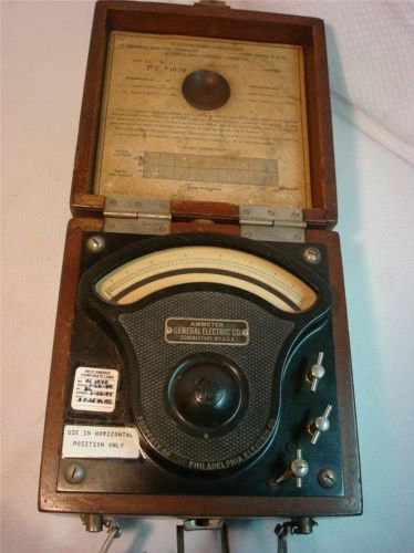 Ge antique 1920&#039;s 10 amperes type-3 ammeter, used by philadelphia electric peco for sale