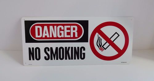 Large - &#034;danger no smoking&#034; - rigid vinyl osha sign 18&#034; x 8&#034; brand new for sale