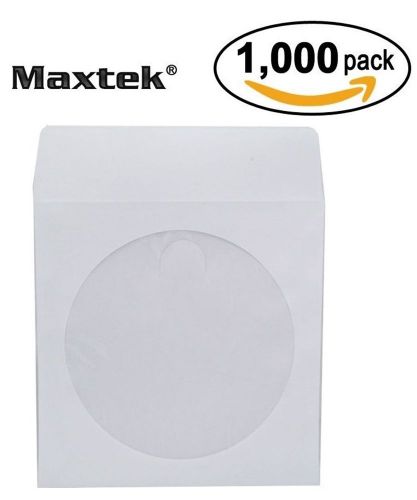 Paper CD DVD Sleeves 1000 Pieces Envelope White Clear Window Flap Holder New