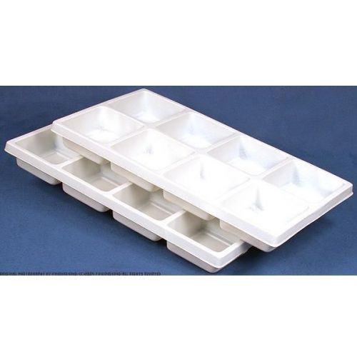2 white plastic 8 compartment jewelry tray inserts for sale