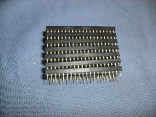 AUGAT 7 lot  40 Pin  BLACK IC Socket Gold Plated Machined Pins, NEW NOS 7