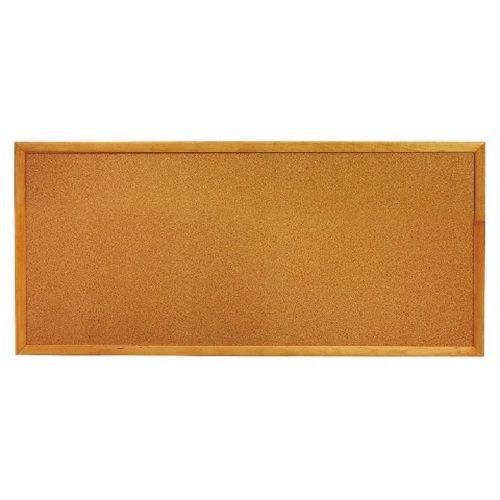 Classic Slim Line Cork Bulletin Board, 12 x 36 - Oak Finish Frame AB381559