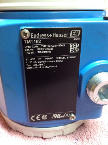 Endress &amp; hauser tmt162 with 20.5&#034; thermocouple and 15&#034; alloy 20 thermowell for sale