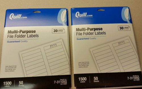 Quill Multi-Purpose File Folder Labels 3000!! NIP!!