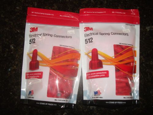 3M Model 512 Electrical Spring Connectors 200 qty. Factory Sealed Stand Up Pouch