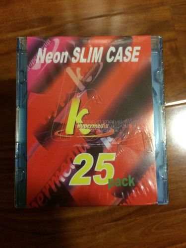 New Neon Slim CD Jewel Case 5 Colors   25 Pack Free Shipping