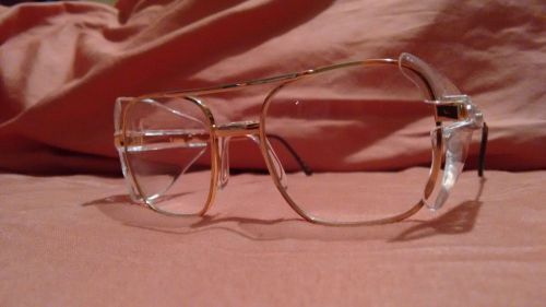 6 pairs u.s. safety safety glasses gold metal with clear lens &#034;high quality&#034; for sale