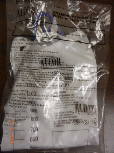 Alcor # E-1200 Enteral Feed Bag w Pump Set 1200ml for use w Sentinel Pump - 1pc