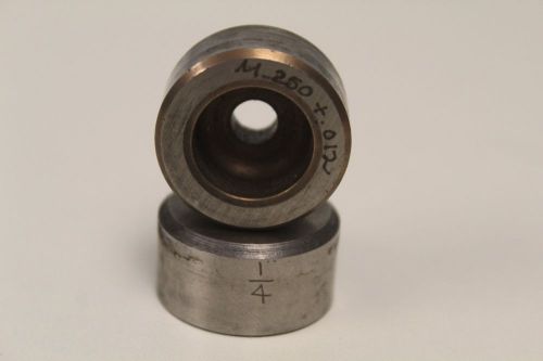 PAIR OF PUNCH DIE DI ACRO DIACRO ROPER WHITNEY ROUND PUNCH PRESS .25&#034; +.012 1/4&#034;